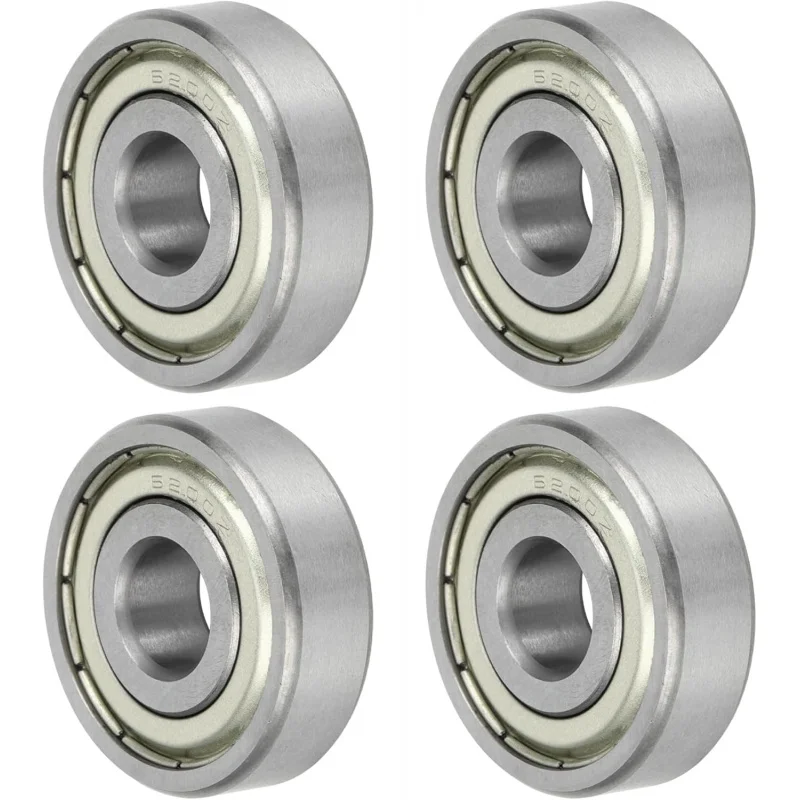 6200z Deep Groove Ball Bearings P6 10x30x9mm Lubricated Bearings Metal Seal Silver Tone Scooter Skateboard Wheel - Pack of 4