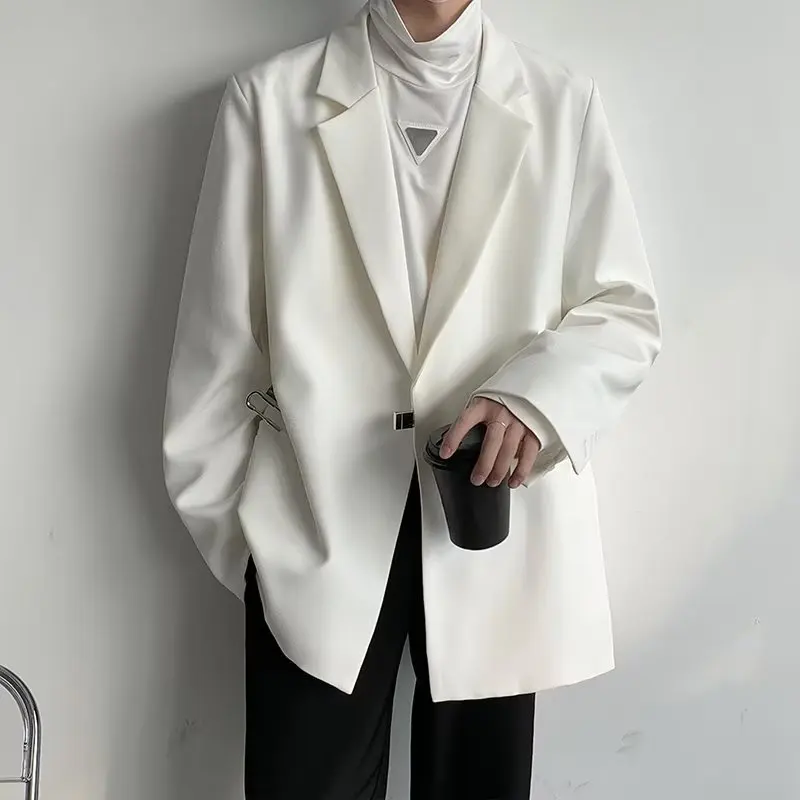 

1-E22 Metal Lock Suit Jacket Men's Design Sense Niche Salt Style Men's 2023 Spring and Autumn Suit Top