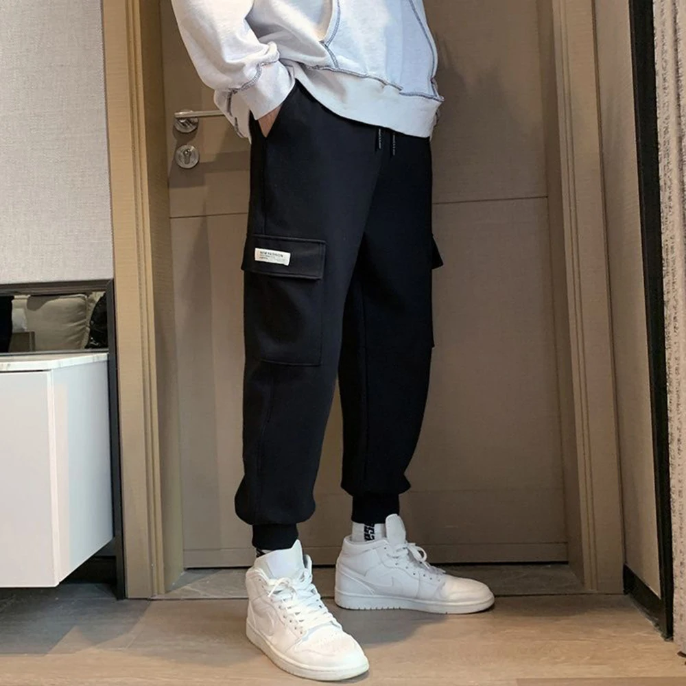 

XS-5XL Summer New Men's Solid Color Wide-Leg Trousers American Retro Fashion Trend High Street Loose Casual Niche Men's Bottoms