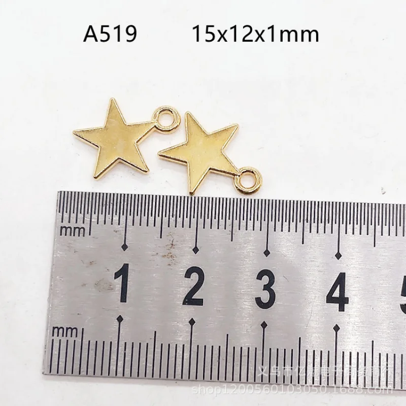 Factory Direct Sales 100Pieces DIY  Earrings Pendant Star Pendant Five-Pointed Star Pendant Necklaces and Bracelets Jewelry