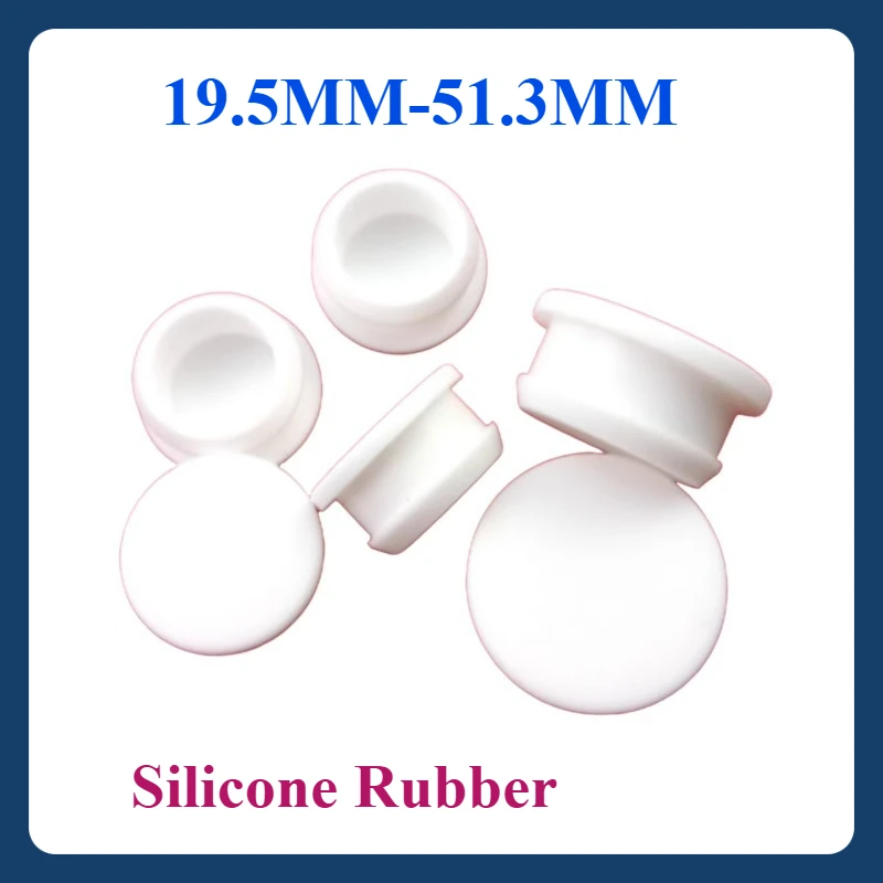 

19.5 mm to 51.3 mm White Silicone Rubber Test Tube Stoppers For Laboratory Use High-Temperature Sealing Rubber Stoppers