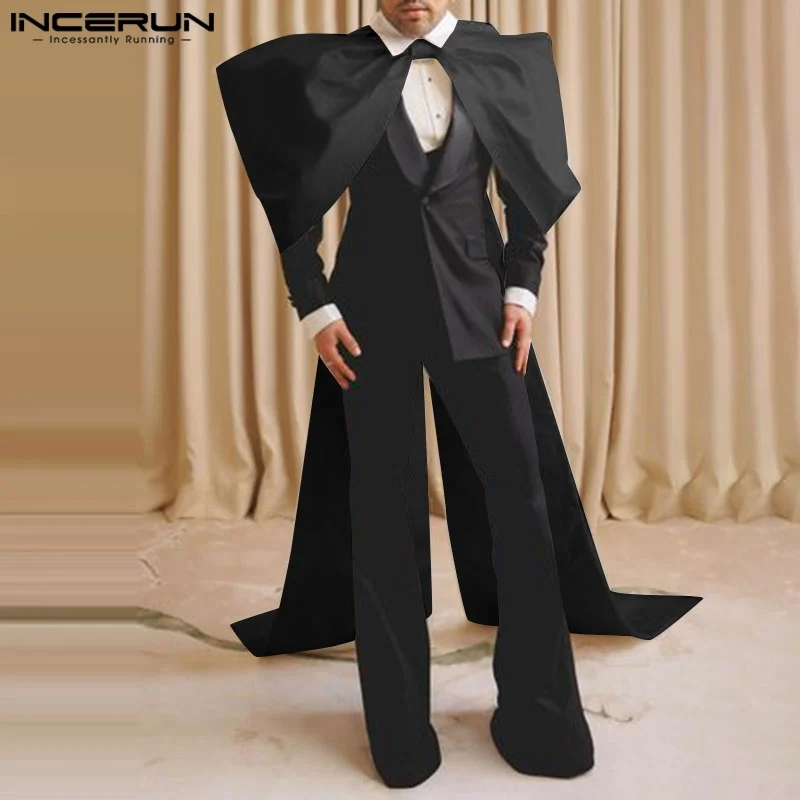 Men Tank Tops Long Style Cloak Solid Color Sleeveless Solid Male Irregular Cape Ponchos Streewear Fashion Vests 2025 INCERUN