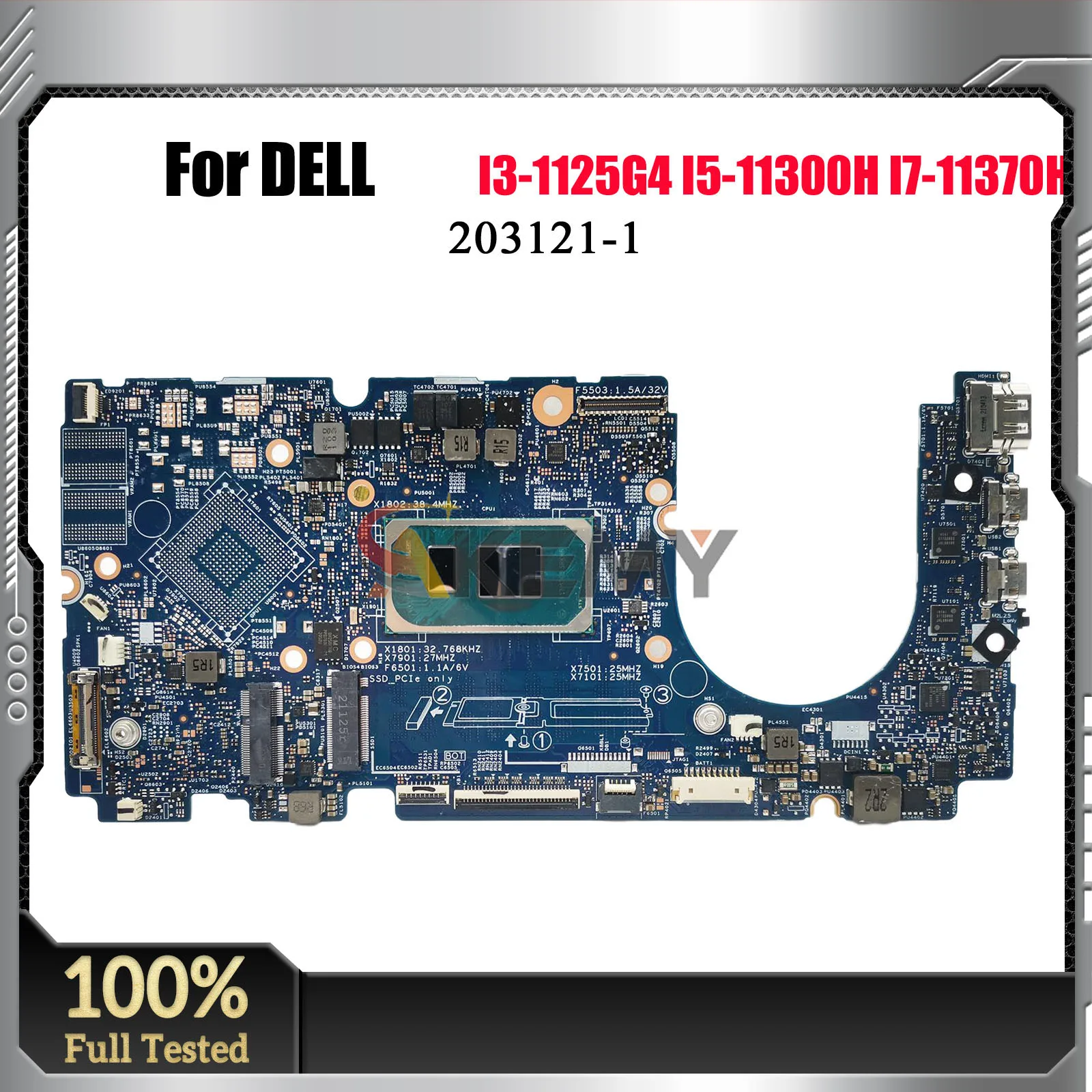 203121-1 Laptop Mainboard For DELL Inspiron 13 5310 00DMJ6 0P2TVG Laptop Motherboard I3 I5 I7 11th Gen 8G/16G RAM 100% Tested