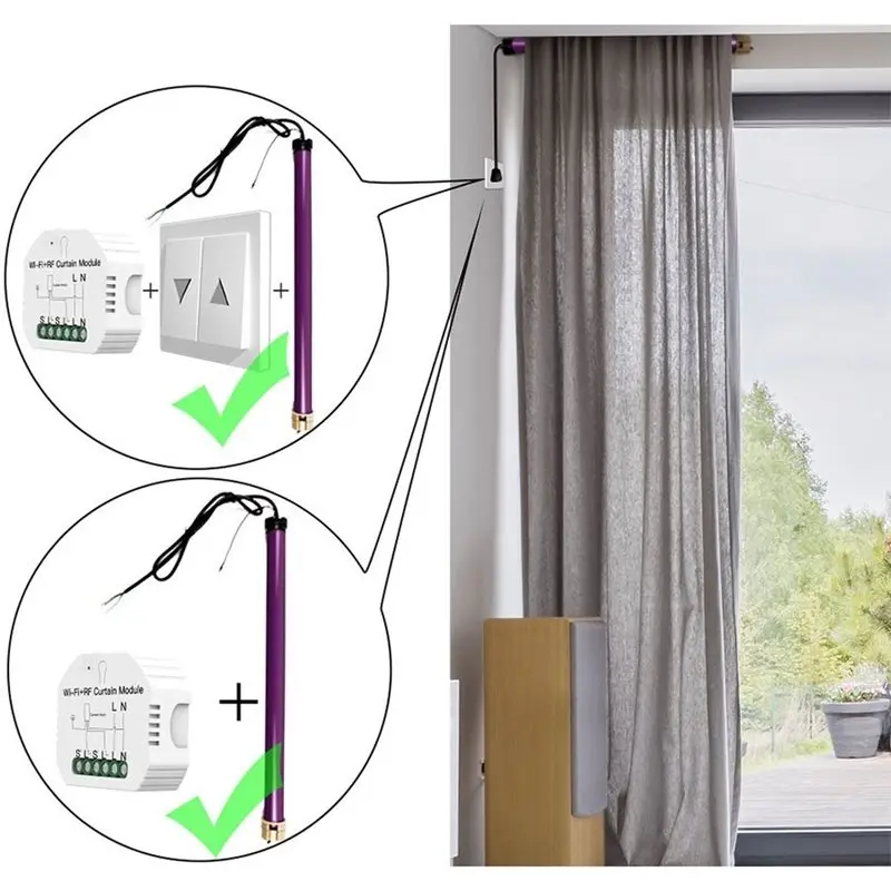 【VALUE MONEY】RF433 Wifi Smart Curtain Switch Module Tuya Voice Control Electric Roller Blinds Shutter Motor Switch Breaker
