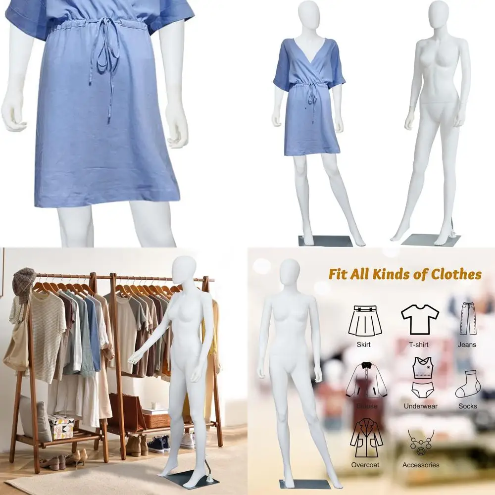 

69 Adjustable Detachable Full Body Mannequin Dress Form, White