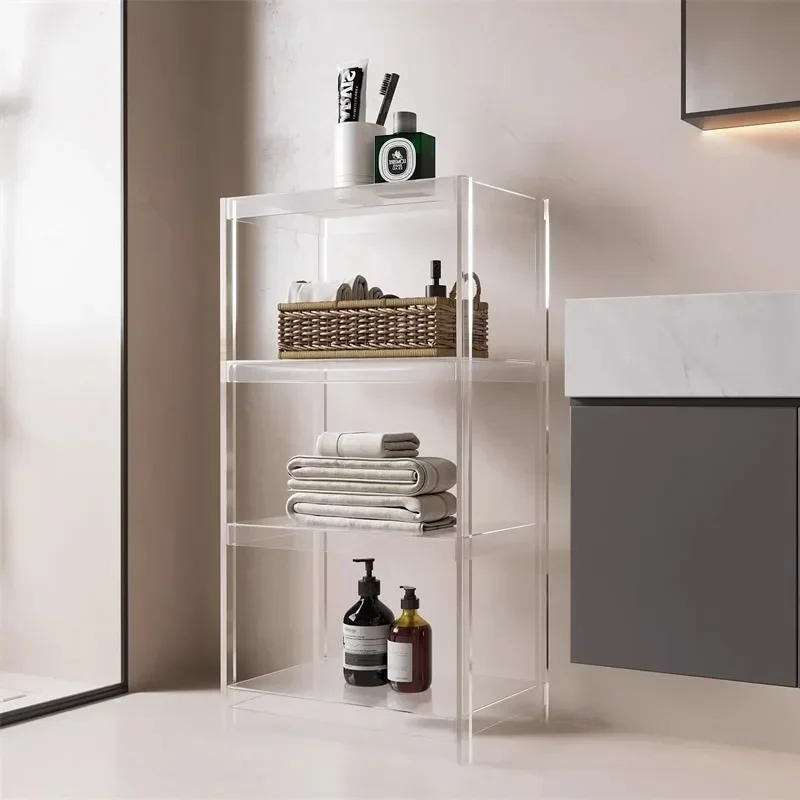 Rust-Resistant Transparent Organizer: Multi-Tier Waterproof Shelf for Bathroom & Shower Spaces