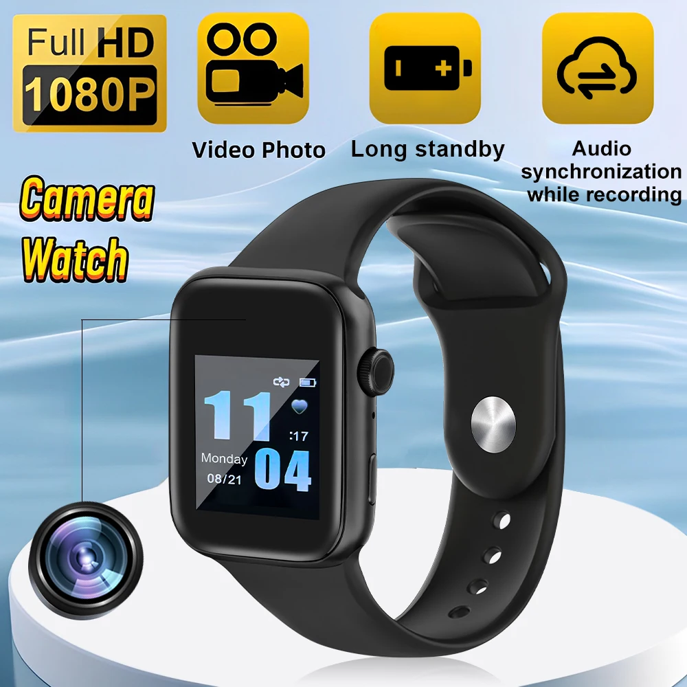 1080P Mini Camera Watch Smart Voice Recorder Sports Watch Wearable Hidden Camera DVR Action Mini Camera