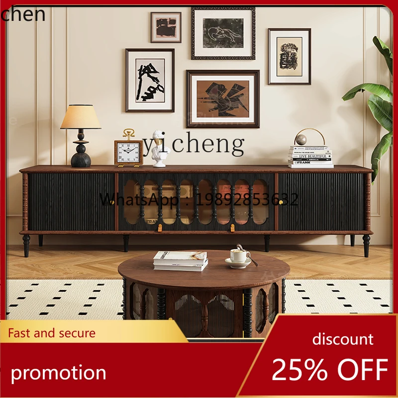 

Тумба под телевизор HXL с роллетными дверцами, тумба под телевизор в ретро-стиле, напольный шкаф для гостиной, журнальный столик