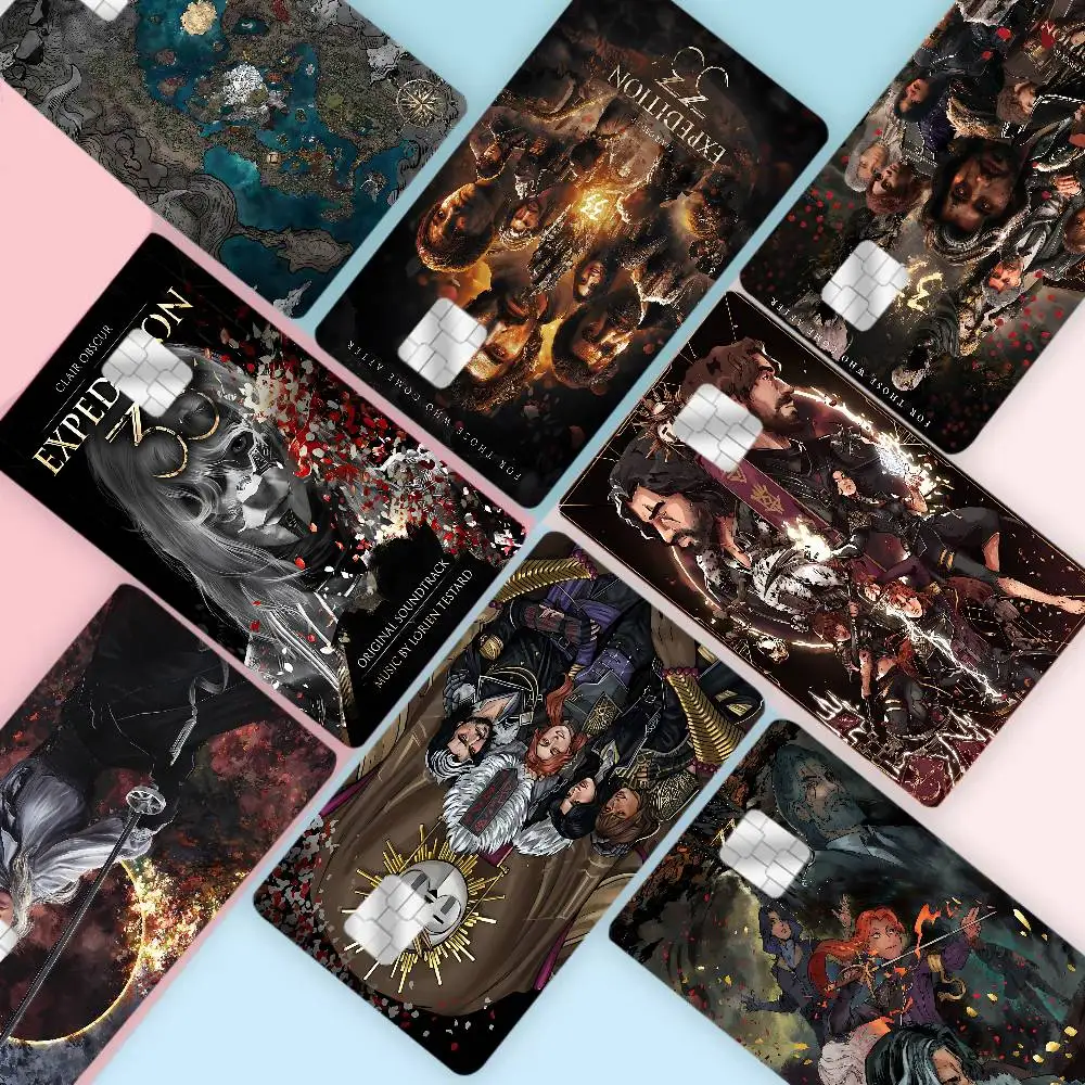 Anime C-Clair Obscur E-Expedition 33 Anmie Sticker Film Skin Cover For Credit Card Debit Bank Card Front