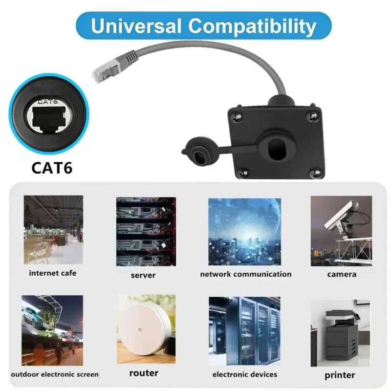 B03F CAT6 Ethernet Enclosure Cable with Female Panel Port and Male RJ45 Cable End, Providing Access from Each Face of a Wall or