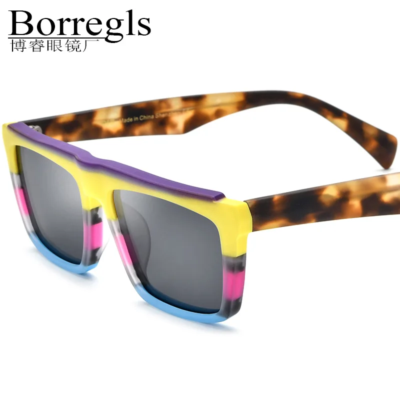 Color Matching Matte Plate Square Sunglasses Unisex Classic Sunglasses Star Multicolor Driving Glasses.