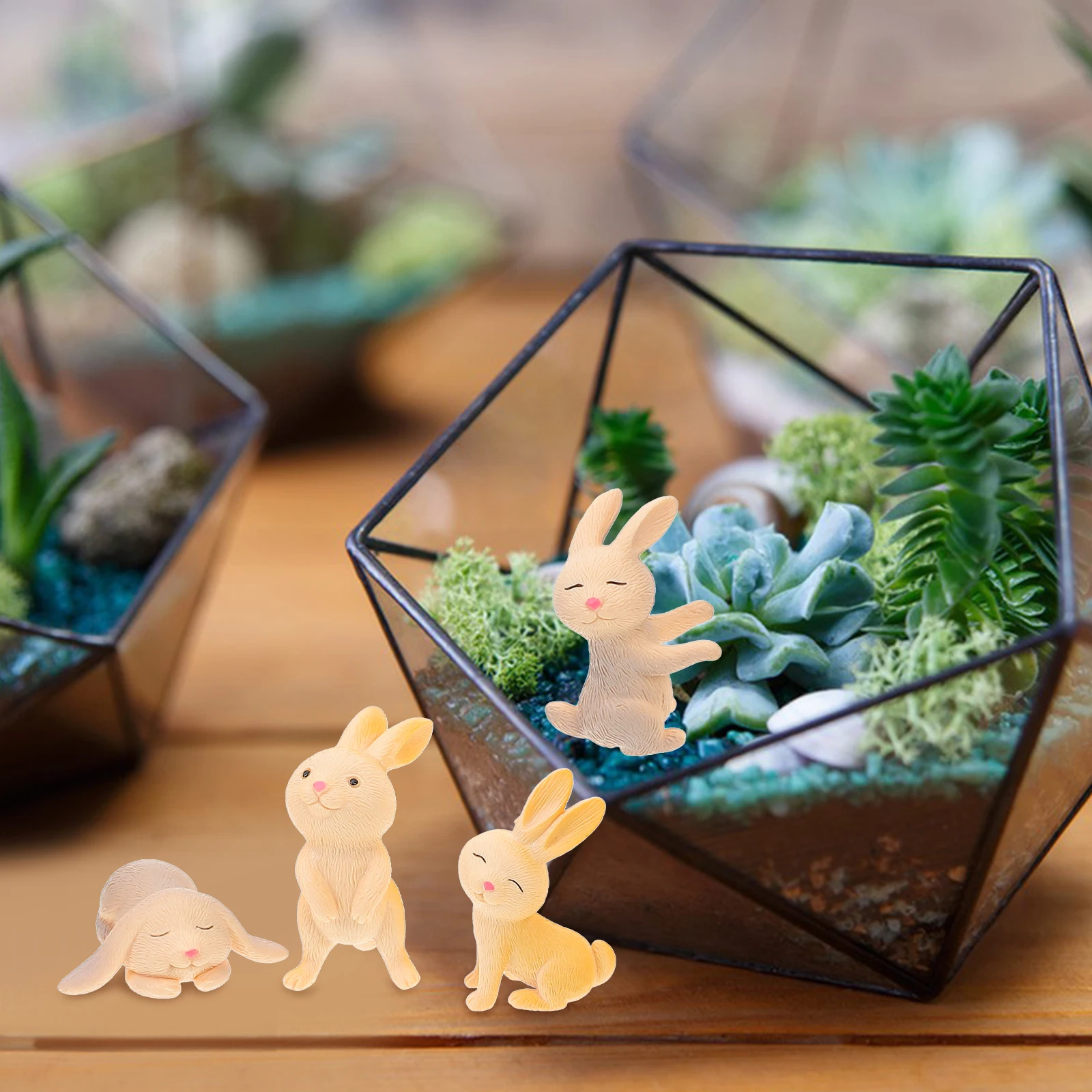 

14Pcs Garden Ornament Lovely Bunny Decor Miniature Adornments Bonsai Micro Landscape Decor Photo Props Bunny Ornament