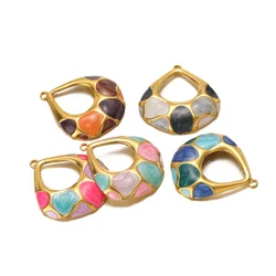 5pcs Stainless Steel Scallop Enamel Drop Charms Pendants for DIY Jewelry Bohemia Necklace Bracelet Supplies Earrings Making
