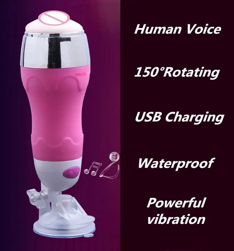 Masturbatore a mani libere Real Vaginal Human Vioce giocattolo del sesso maschile Flesh Masturbator Light For Man Virgin Male masturbatore Cup S1810