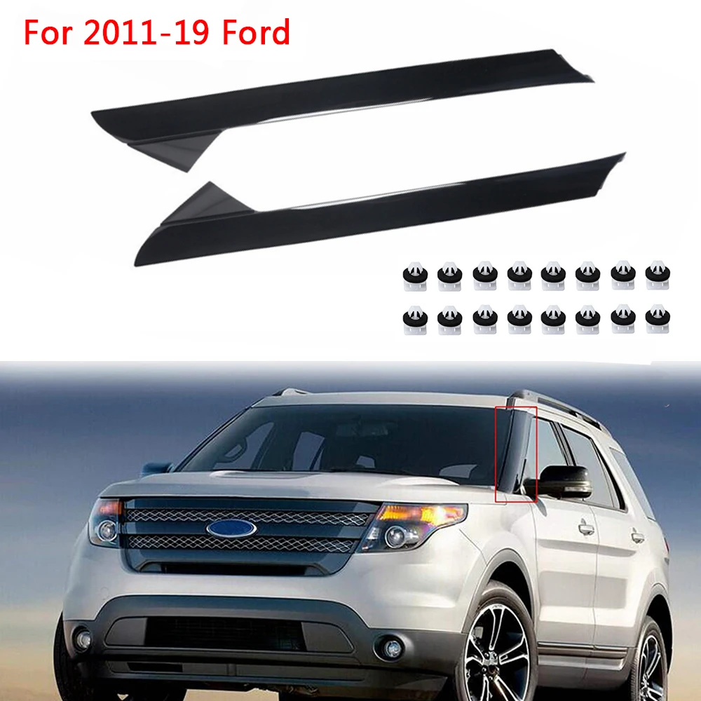 Dla Ford Explorer 2011-2019 Przednia szyba Zewnętrzna listwa ozdobna Lewa Prawa Para Boczna OEM NO: BB5Z 7803136 AB BB5Z 7803137 AB