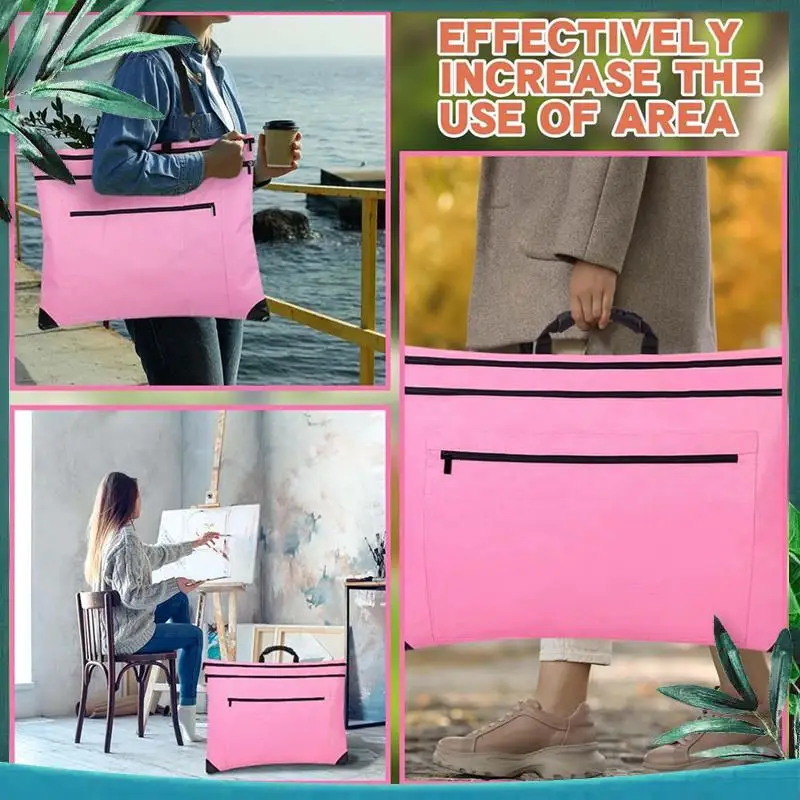 (ใหม่) กระเป๋าเอกสารศิลปะน้ําหนักเบากระเป๋าถือกันน้ําพร้อมไหล่และที่จับที่แข็งแรงสําหรับการร่างภาพโปสเตอร์และภาพวาด