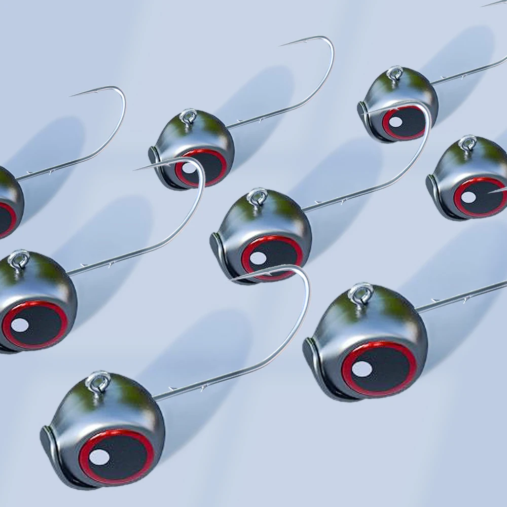 10/20Pcs 2,5g 3,5g 5g Jig Kopf Haken Schaft Stacheldraht Wurzel Ned Rig Große fisch Auge Angeln T-schwanz Weiche Köder Kit Tackle Getriebe Angelhaken – Detail 6