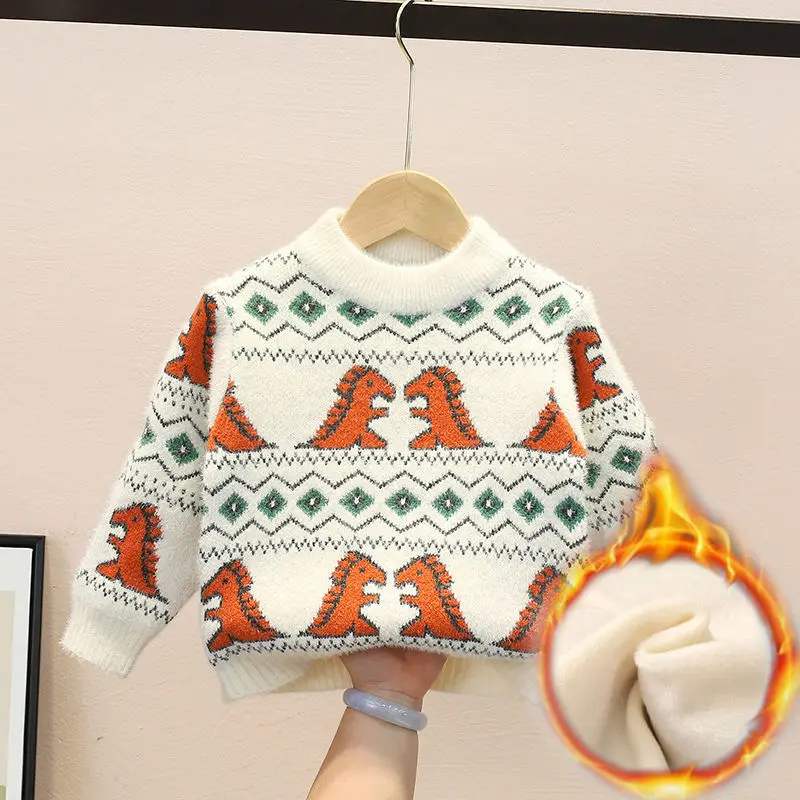 

Josaywin Sweater for Baby Boys Girls Knitted Sweater Kids Velvet Winter Autumn Sweater Pullover Children's Jumpers Clothing