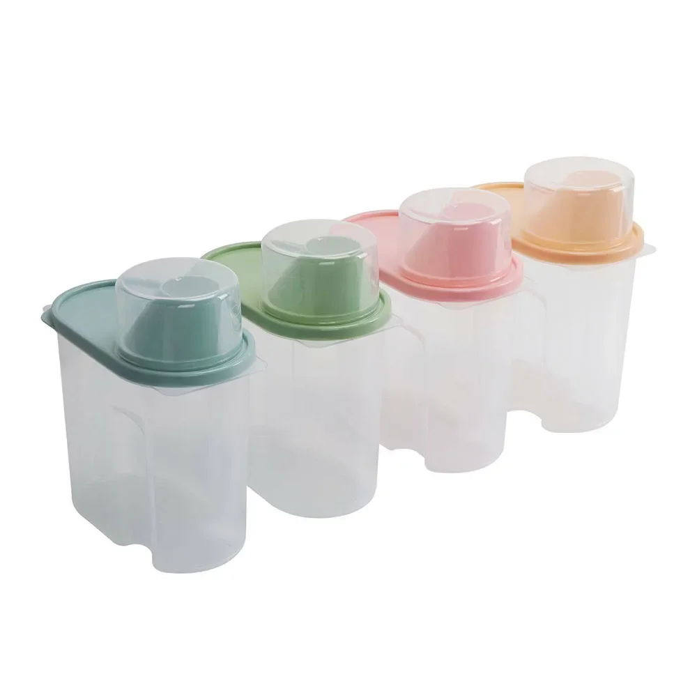 12pcs Large Capacity Airtight Dry Food Container Durable Cereal Storage Box 1.9L Food-safe and Hygienic