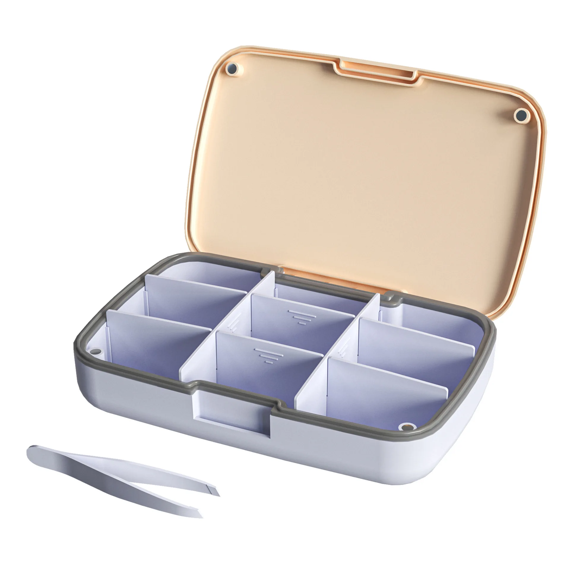 

9-сеточный органайзер-контейнер для таблеток, дорожная коробка для таблеток с уплотнительным кольцом, диспенсер для хранения лекарств, кошелек, чехол с витамином, рыбьего масла