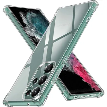 Dikke Airbag Schokbestendige Telefoon Clear Case Voor Samsung Galaxy S22 S21 S20 Fe S23 S24 Plus 24 Ultra A52 A53 A54 Transparante Cover