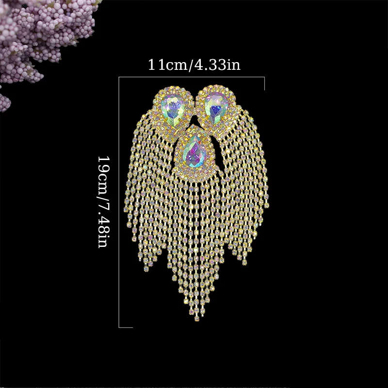 1 قطعة حجر الراين شرابة الكتف بروش كريستال DIY فساتين الزفاف أكياس الأحذية الملابس الكتفية اكسسوارات الديكور