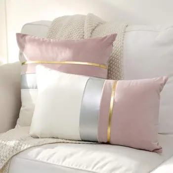 Luxury Velvet Cushion Cover, Patchwork Design Pillow Case, Home Decor, Sofa Pillows, 45x45cm, 30x50cm 1