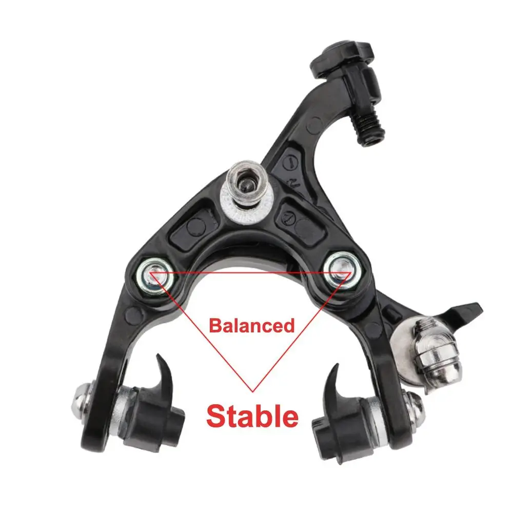 Front and Rear Road Bike Dual Pivot Calipers With Brake Pads Aluminum Alloy Bicycle Brake Black Universal Side Pull Caliper