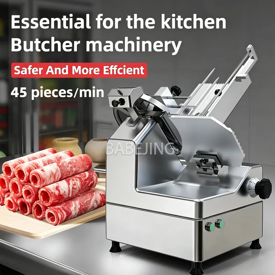 Meat Slicer Machine Commercial Automatic Frozen Cutter Mutton Roll Slicer for Catering Food Workshop