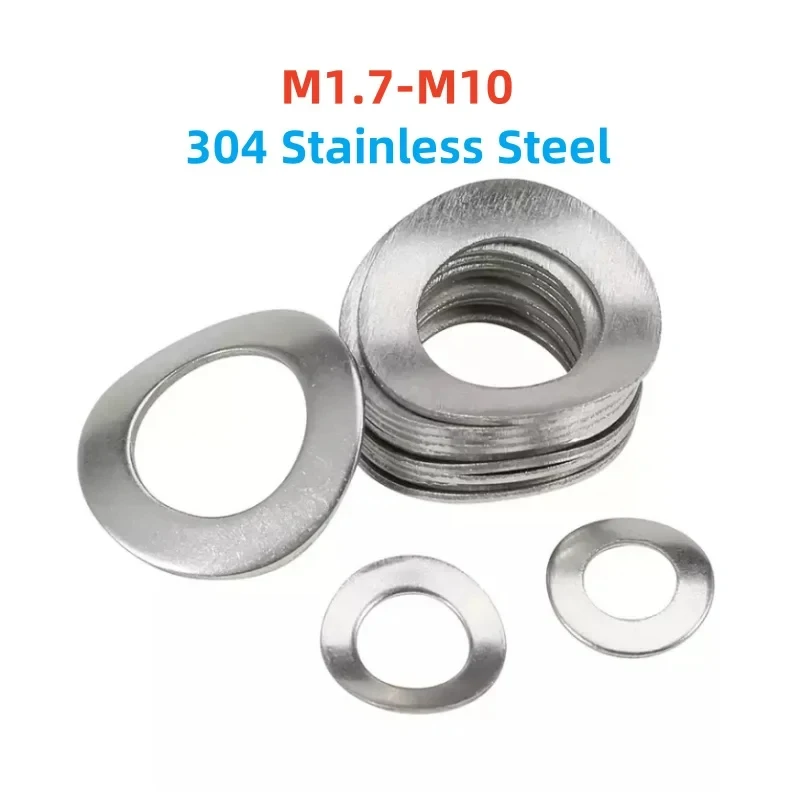 M1.7-M10 304 Stainless Steel Curved Washer / DIN137 Wave Spring Washer for Vibration Damping & Axial Preload