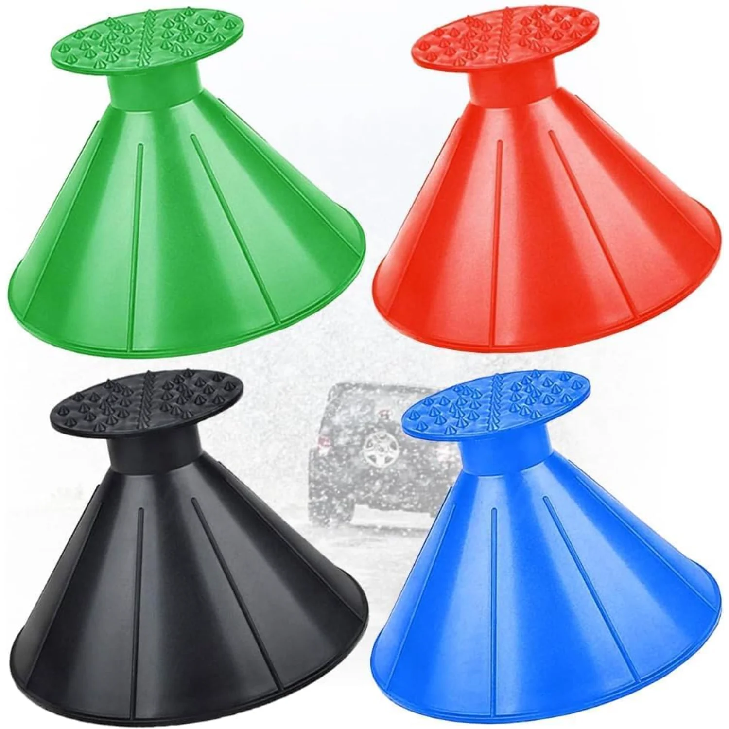 

Round Magical Ice Scrapers for Car Windshield,4 Pcs Ice Scraper Windshield Scraper Funnel Scrape Removal