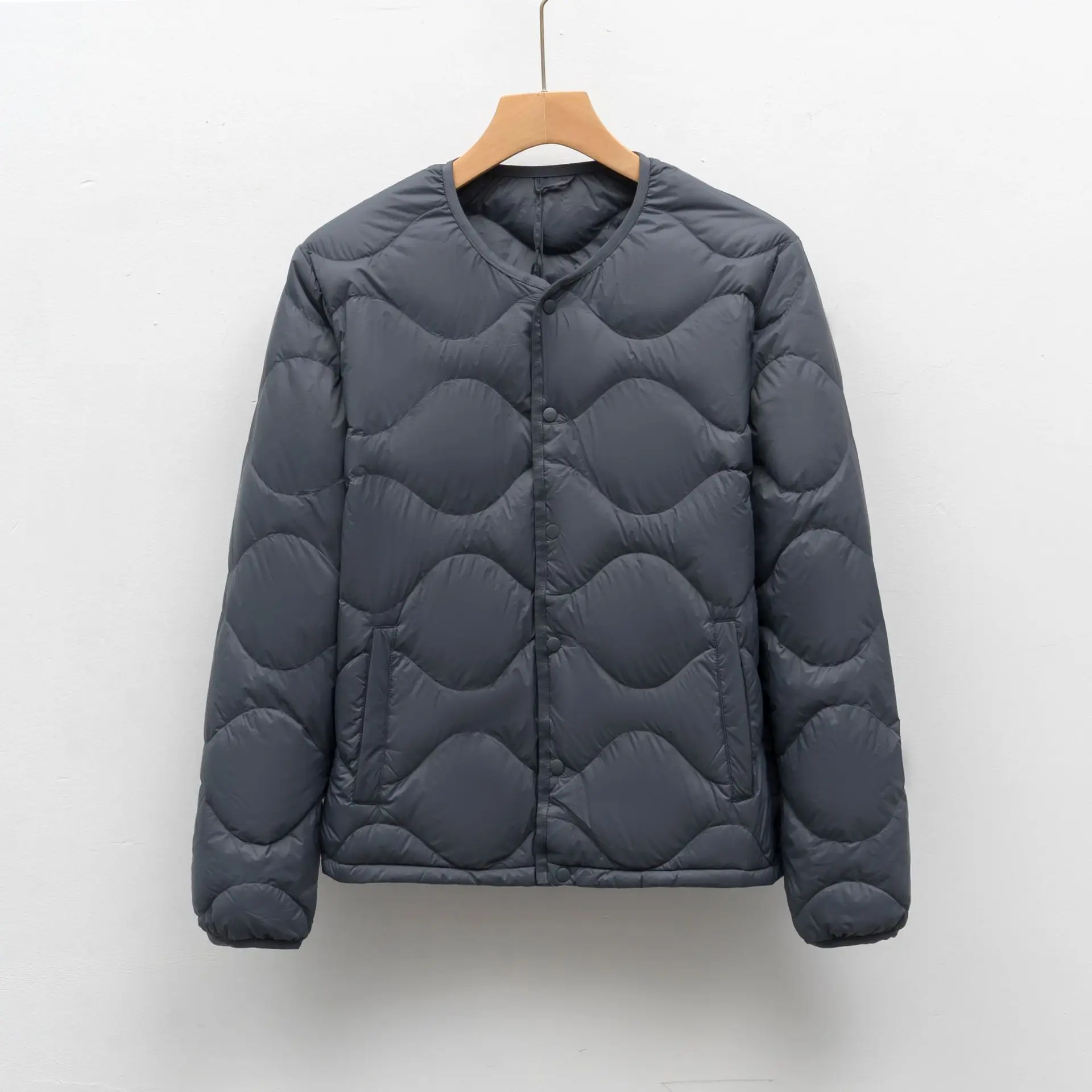 

Lightweight Down Casual Round Neck Padded Jacket Men's Short Slim Fit Duck Feather Warm Winter Outerwear Fashion