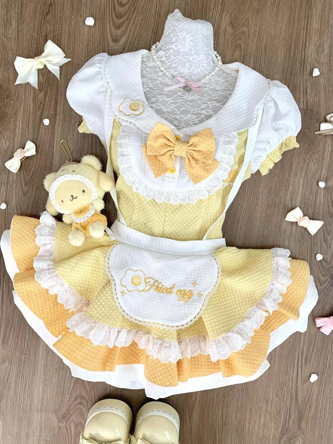 ชุดเซ็ต 2 ชิ้นสไตล์ Preppy Kawaii Lolita สวยหรูสำหรับผู้หญิง ดีไซน์โบว์หวานแบบ Y2k กระโปรงสั้นสุดชิคสไตล์เกาหลี เสื้อผ้ายอดนิยม