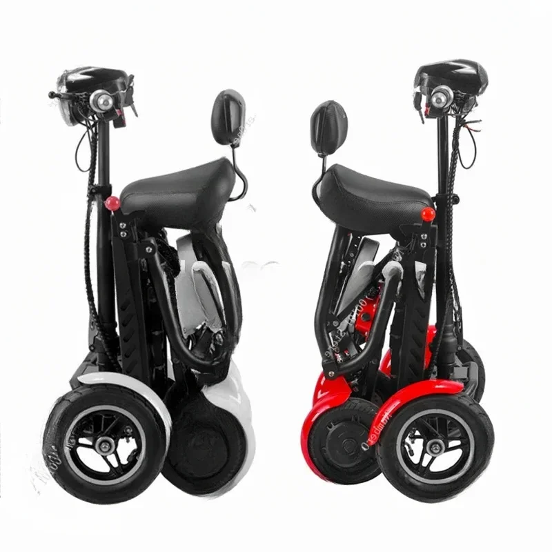 B-M Foldable Four Wheel Electric Scooter for Old People Seniors Travel Folding Mobility Scooter 4 Wheels 250WDual Motor Protable