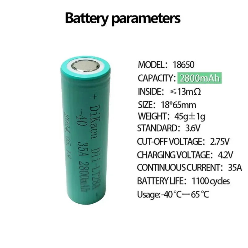 New 1-10pcs 3.7V 2800mah 18650 Battery Lii-LT28A Rechargeable Cells 35A High Power Discharge for -40° Low Temperature Batteries