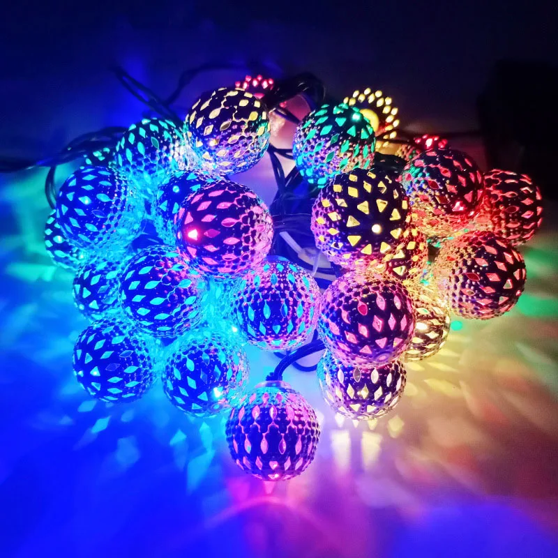 LED الكرة الجنية جارلاند 3 6M الكرة الكبيرة سلسلة ضوء للعام الجديد عيد الميلاد الزفاف ديكورات المنزل بطارية تعمل