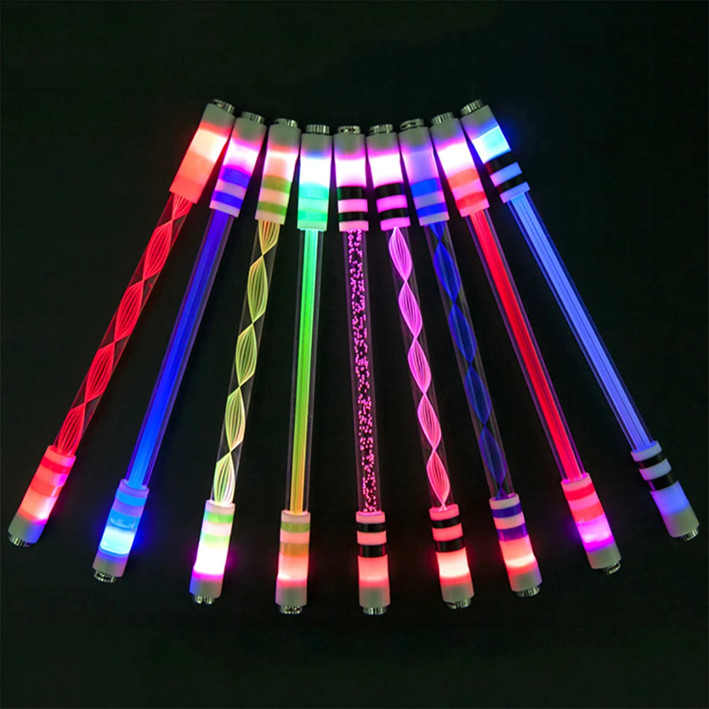 Glowing LED Spinning Pen-Rolling,Kids Release Pressure Spin Toy Pocket Led Flash Spinning Pen LED Luminous Rolling Rotating Pen