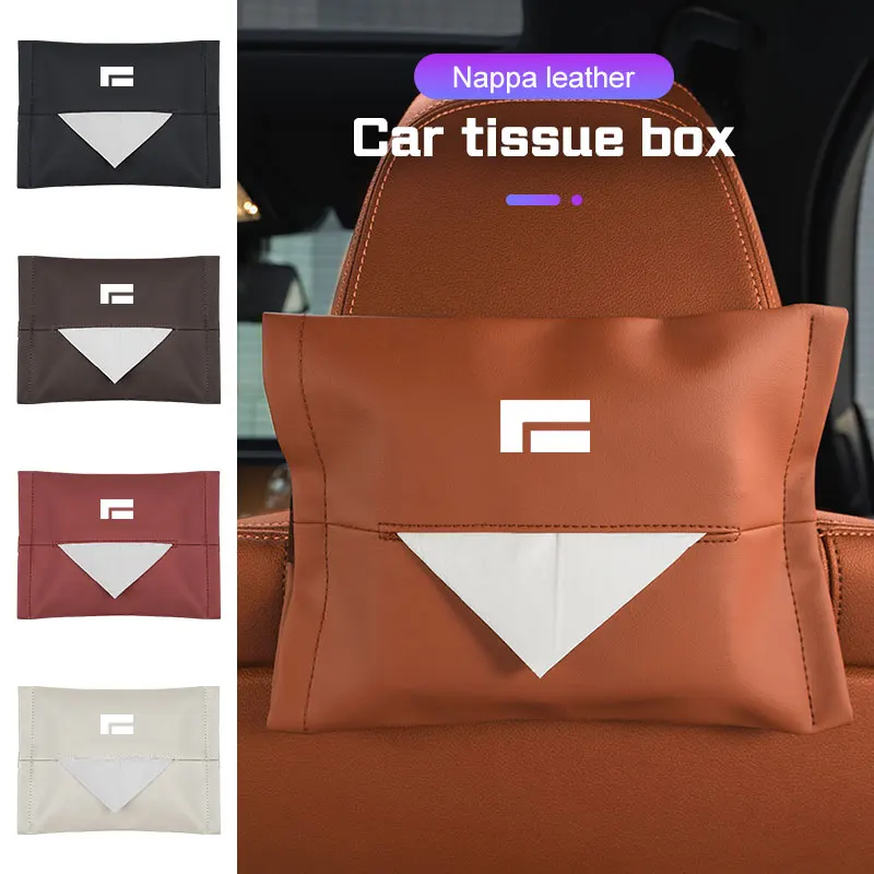 

For BAIC Jishi Polestone 01 Rox 01 2023 2024 2025 Car Leather Tissue Bag Auto Seat Back Napkin Case Visor Paper Box Organizer