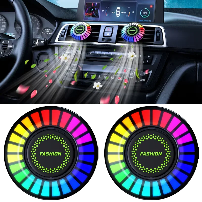 

Car Air Freshener with LED RGB Lamp High Quality Truck Rhythm Fragrance Ambient Light Automobile Party Interior Accessories