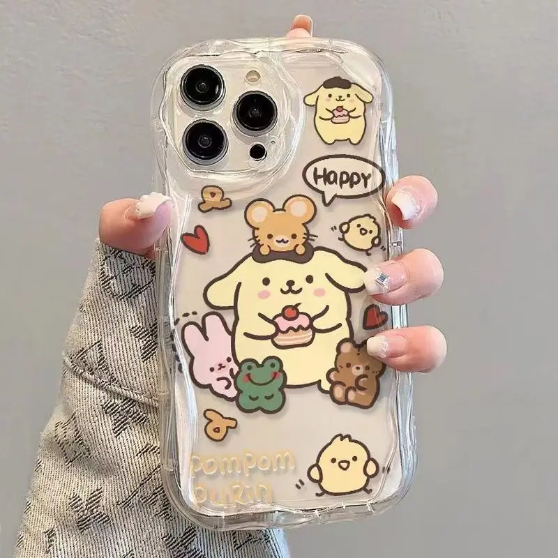 Sanrio Pom Pom Purin Air Cushion Phone Case For Iphone 15 14 13 12 11 Pro Max 7 8 Plus X XR XS Max Mini Anti Drop Phone Cover