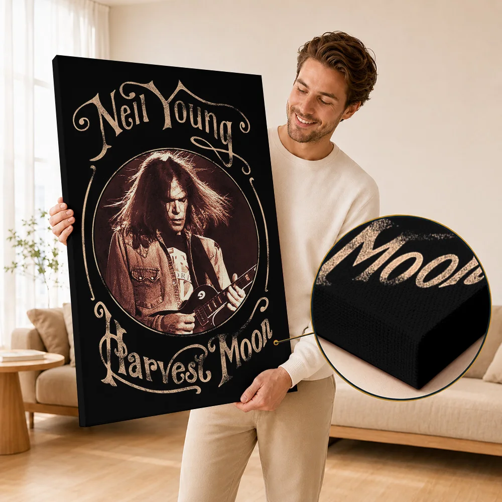 Neil Young Canvas Print Poster Customized Photo Timeless Folk Rock Legend Style Wall Paintings Decoration For Study Fan Gift