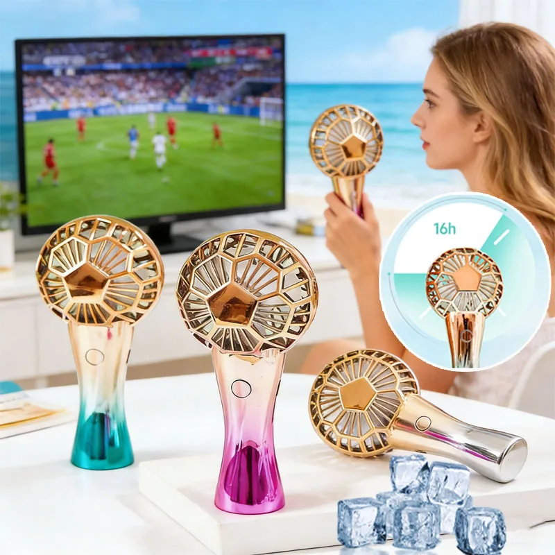

Football Shape Mini Fan - USB Rechargeable Handheld/Desktop Fan for Soccer Fans, Outdoor Portable for Game Party Decor