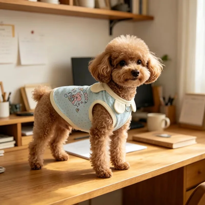 Spring and summer clothes thin, cute cartoon print, stylish macaron color , small and short compared to Xiong Bomei