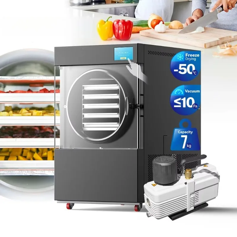 Freezer Dryer Small Freeze Dryer for Food Mini-Freeze-Drying-Machine Industrial Vacuum Pump Commercial Lyophilize Machine Custom