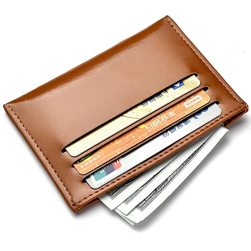 Fashion PU  Leather Bank Credit Card Box Multi Slot Slim Card Case Wallet Women Men Business Card Cover Coin Purse Wallet