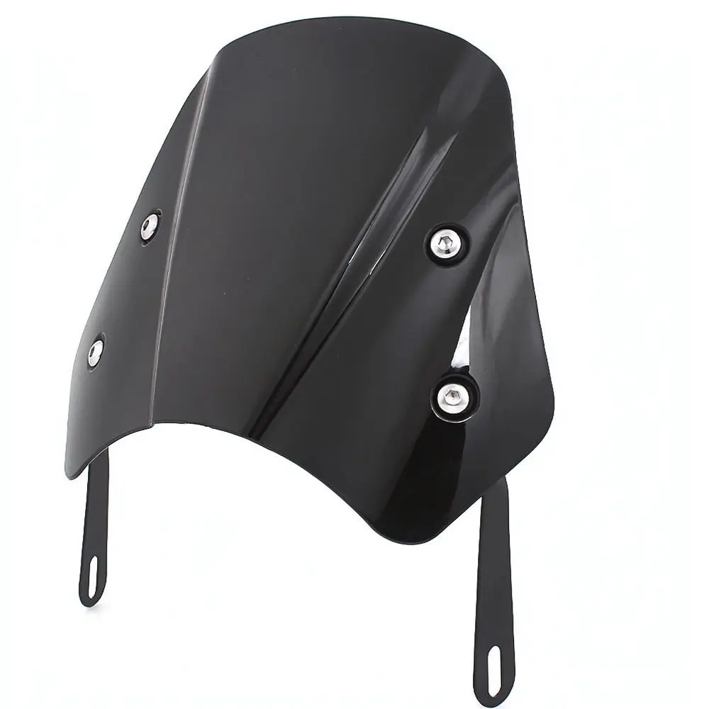 Universal Retro Motorcycle Windshield For 5 7 Inch Round Headlight Wind Deflector Cover Abs Fairing Motorbike Accessory
