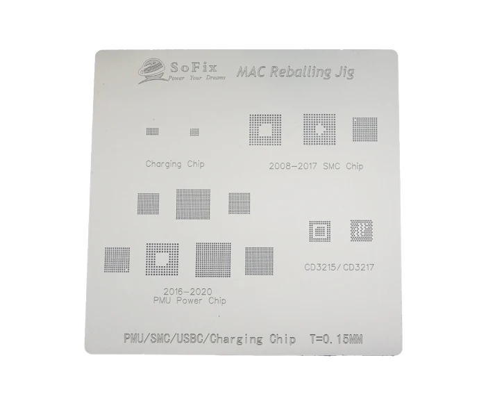 MacBook logic board BGA chip stencil,2016 2020 WIFI,T1,T2,PMU,SMC rebilling