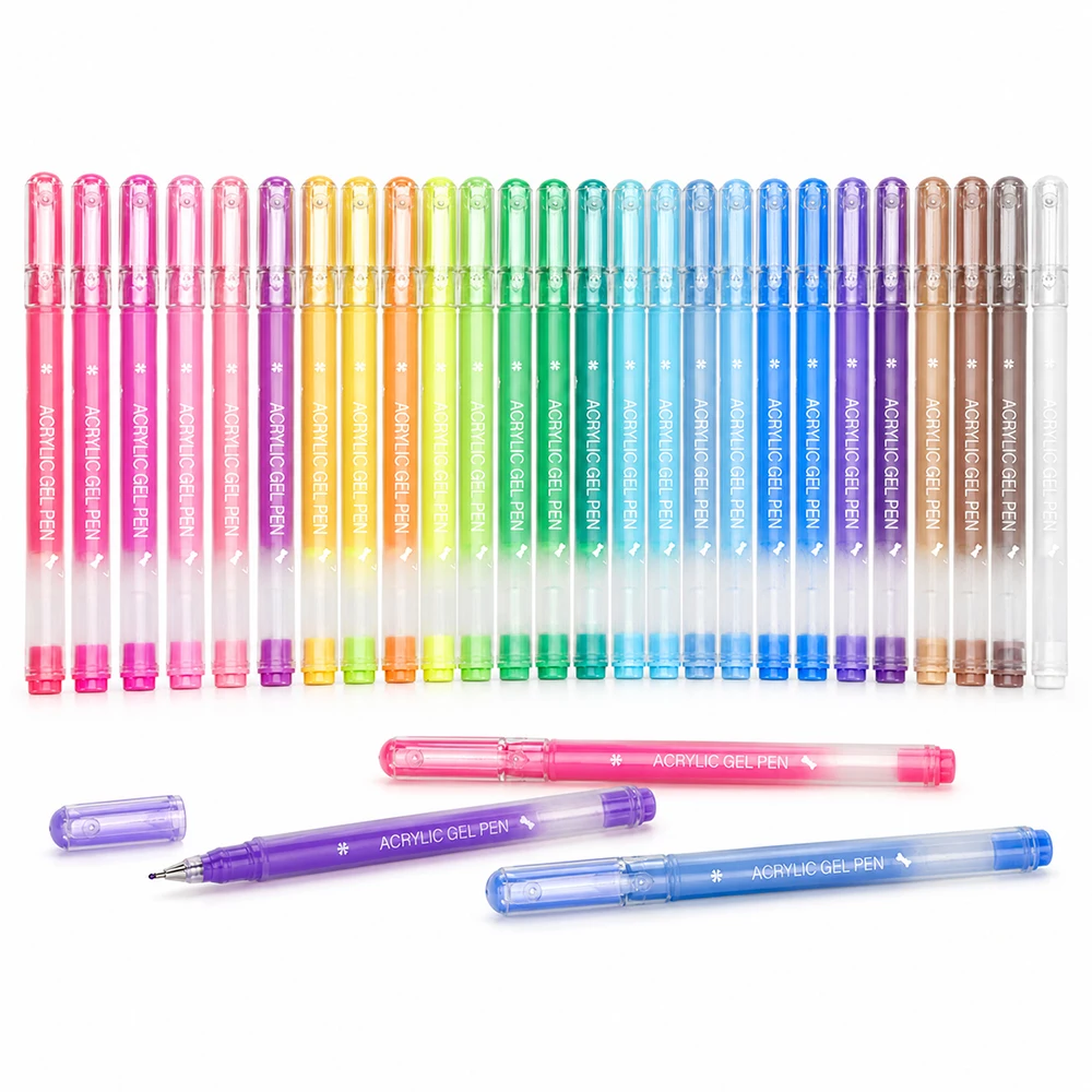 Ensemble de 12 stylos gel acryliques, pointe fine 0,8 mm, 3 ensembles de tons pastel, imperméables, séchage rapide, pour dessin, coloriage, journalisation, artisanat