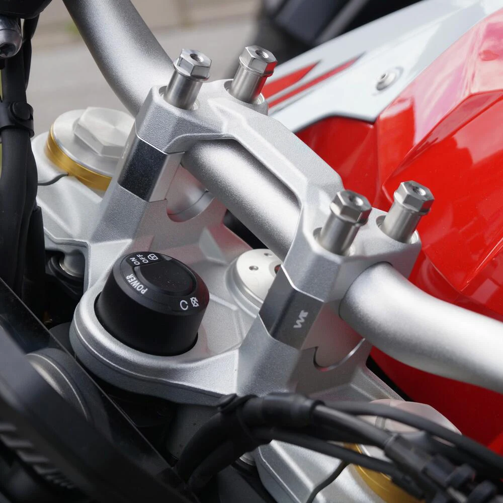 for -BMW F850GS ADV 2018 2019 2020 Motorcycle Handlebar Riser Mount Handle Clamp Handle Bar Risers Adapter Silver