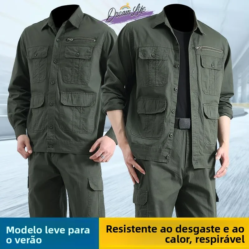 lightweight-pure-cotton-summer-workwear-men's-welding-suit-outdoor-flame-retardant-wear-resistant-labor-protection-c